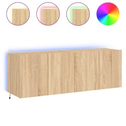 vidaXL Muebles de TV de pared luces LED 2 uds roble Sonoma 60x35x41 cm