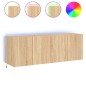 vidaXL Muebles de TV de pared luces LED 2 uds roble Sonoma 60x35x41 cm