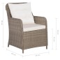 vidaXL Juego de comedor para jardín 5 piezas marrón vidaXL Juego de comedor para jardín 5 piezas marrón