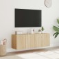 vidaXL Muebles de TV de pared luces LED 2 uds roble Sonoma 60x35x41 cm