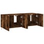 vidaXL Muebles TV de pared luces LED 2 uds roble ahumado 60x35x41 cm