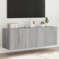 vidaXL Muebles TV de pared con luces LED 2 uds gris Sonoma 60x35x41 cm