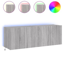 vidaXL Muebles TV de pared con luces LED 2 uds gris Sonoma 60x35x41 cm