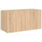 vidaXL Mueble de TV de pared con luces LED roble Sonoma 80x35x41 cm