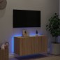 vidaXL Mueble de TV de pared con luces LED roble Sonoma 80x35x41 cm