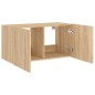 vidaXL Mueble de TV de pared con luces LED roble Sonoma 80x35x41 cm