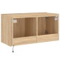 vidaXL Mueble de TV de pared con luces LED roble Sonoma 80x35x41 cm