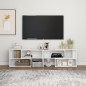 vidaXL Mueble de TV madera contrachapada blanco brillante 149x30x52 cm vidaXL Mueble de TV madera contrachapada blanco brillante 149x30x52 cm