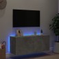 vidaXL Mueble de TV de pared con luces LED gris hormigón 100x35x41 cm