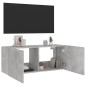 vidaXL Mueble de TV de pared con luces LED gris hormigón 100x35x41 cm