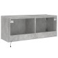 vidaXL Mueble de TV de pared con luces LED gris hormigón 100x35x41 cm