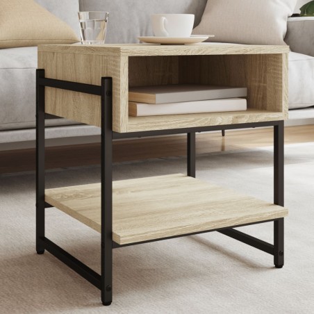 vidaXL Mesa de centro madera de ingeniería roble Sonoma 40x40x45 cm