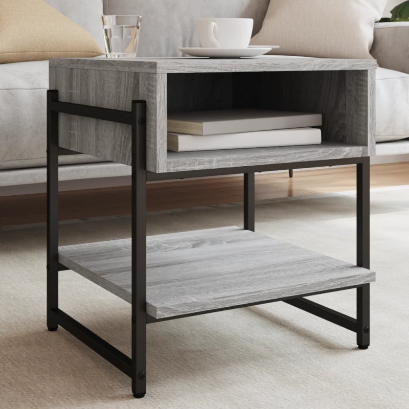 vidaXL Mesa de centro madera de ingeniería gris Sonoma 40x40x45 cm