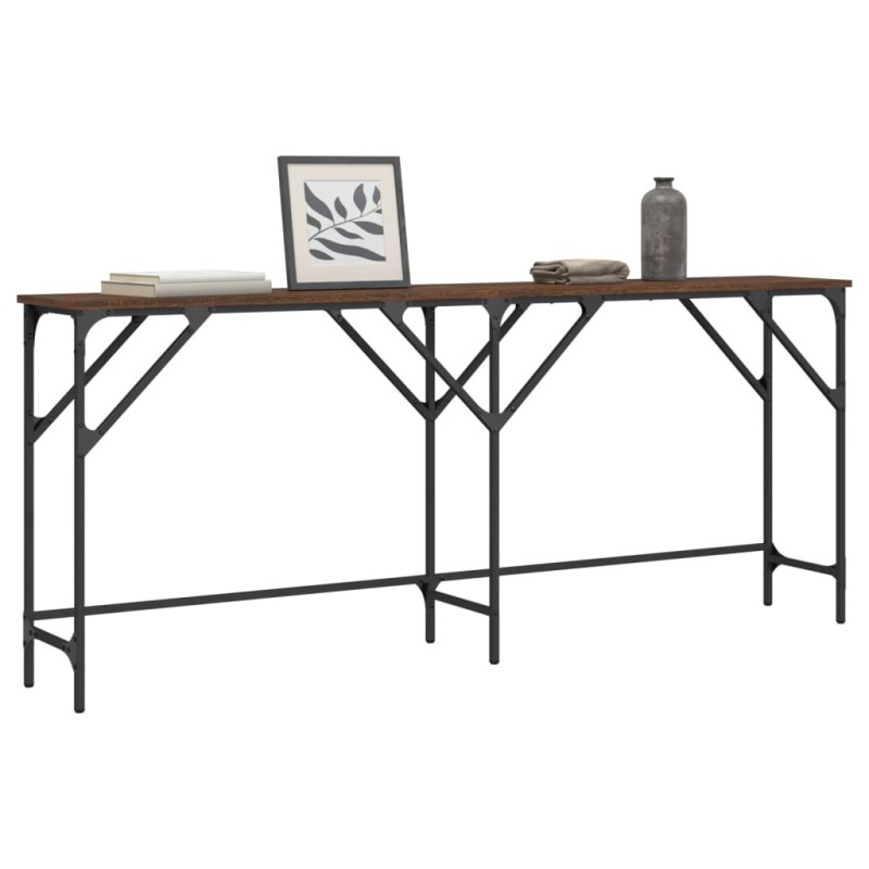 vidaXL Mesa consola madera de ingeniería marrón roble 180x29x75 cm