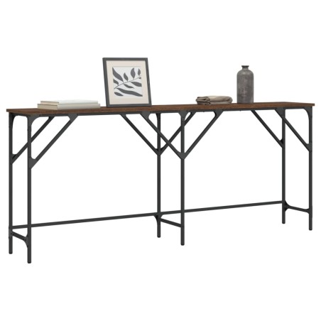 vidaXL Mesa consola madera de ingeniería marrón roble 180x29x75 cm