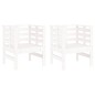vidaXL Sillas de jardín 2 uds madera maciza pino blanco 61,5x53x71 cm