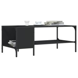 vidaXL Mesa de centro con estante madera ingeniería negro 100x51x40 cm