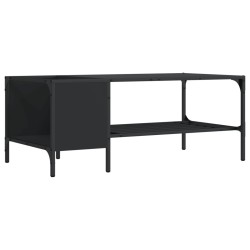 vidaXL Mesa de centro con estante madera ingeniería negro 100x51x40 cm