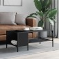 vidaXL Mesa de centro con estante madera ingeniería negro 100x51x40 cm vidaXL Mesa de centro con estante madera ingeniería negro 100x51x40 cm