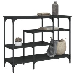 vidaXL Mesa consola con estantes negro 100x35x75 cm