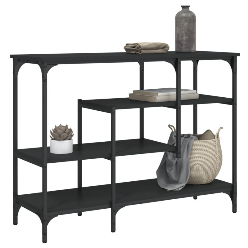 vidaXL Mesa consola con estantes negro 100x35x75 cm vidaXL Mesa consola con estantes negro 100x35x75 cm