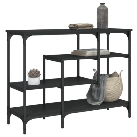 vidaXL Mesa consola con estantes negro 100x35x75 cm