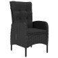 vidaXL Juego de comedor de jardín 7 piezas negro