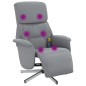 vidaXL Sillón reclinable de masaje con reposapiés tela gris claro vidaXL Sillón reclinable de masaje con reposapiés tela gris claro