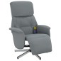 vidaXL Sillón reclinable de masaje con reposapiés tela gris claro vidaXL Sillón reclinable de masaje con reposapiés tela gris claro