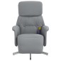 vidaXL Sillón reclinable de masaje con reposapiés tela gris claro vidaXL Sillón reclinable de masaje con reposapiés tela gris claro