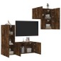 vidaXL Muebles de TV de pared 4 pzas madera ingeniería roble ahumado vidaXL Muebles de TV de pared 4 pzas madera ingeniería roble ahumado