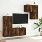 vidaXL Muebles de TV de pared 4 pzas madera ingeniería roble ahumado vidaXL Muebles de TV de pared 4 pzas madera ingeniería roble ahumado