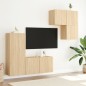 vidaXL Muebles de TV de pared 4 pzas madera de ingeniería roble Sonoma vidaXL Muebles de TV de pared 4 pzas madera de ingeniería roble Sonoma
