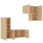 vidaXL Muebles de TV de pared 4 pzas madera de ingeniería roble Sonoma vidaXL Muebles de TV de pared 4 pzas madera de ingeniería roble Sonoma
