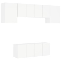 vidaXL Muebles de TV de pared 6 piezas madera de ingeniería blanco