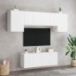 vidaXL Muebles de TV de pared 6 piezas madera de ingeniería blanco vidaXL Muebles de TV de pared 6 piezas madera de ingeniería blanco