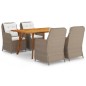 vidaXL Juego de comedor para jardín 5 piezas marrón