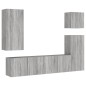 vidaXL Muebles de TV de pared 5 pzas madera de ingeniería gris Sonoma vidaXL Muebles de TV de pared 5 pzas madera de ingeniería gris Sonoma