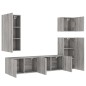 vidaXL Muebles de TV de pared 5 pzas madera de ingeniería gris Sonoma vidaXL Muebles de TV de pared 5 pzas madera de ingeniería gris Sonoma