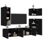 vidaXL Muebles de TV de pared 5 piezas madera de ingeniería negro
