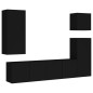 vidaXL Muebles de TV de pared 5 piezas madera de ingeniería negro