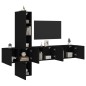 vidaXL Muebles de TV de pared 5 piezas madera de ingeniería negro vidaXL Muebles de TV de pared 5 piezas madera de ingeniería negro