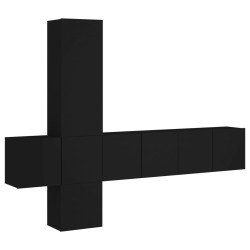 vidaXL Muebles de TV de pared 5 piezas madera de ingeniería negro