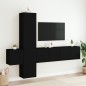 vidaXL Muebles de TV de pared 5 piezas madera de ingeniería negro vidaXL Muebles de TV de pared 5 piezas madera de ingeniería negro