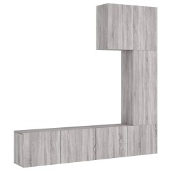 vidaXL Muebles de TV de pared 5 pzas madera de ingeniería gris Sonoma