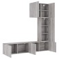 vidaXL Muebles de TV de pared 5 pzas madera de ingeniería gris Sonoma