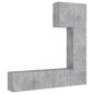 vidaXL Muebles de TV de pared 5 pzas madera ingeniería gris hormigón