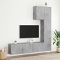 vidaXL Muebles de TV de pared 5 pzas madera ingeniería gris hormigón
