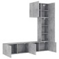 vidaXL Muebles de TV de pared 5 pzas madera ingeniería gris hormigón