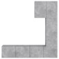 vidaXL Muebles de TV de pared 5 pzas madera ingeniería gris hormigón